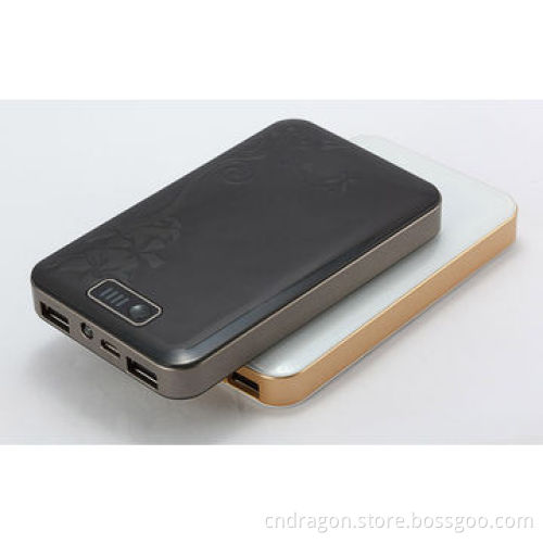 Power Banks with 9,000mAh Capacity, Dual USB Output, 3D Imprinting Flower